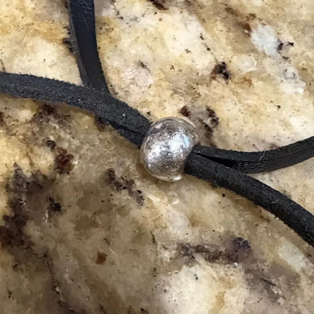 Silver and Black Feather Bracelet